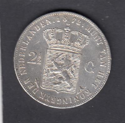 Beschrijving: 2 1/2 Gulden WILLEM III 
